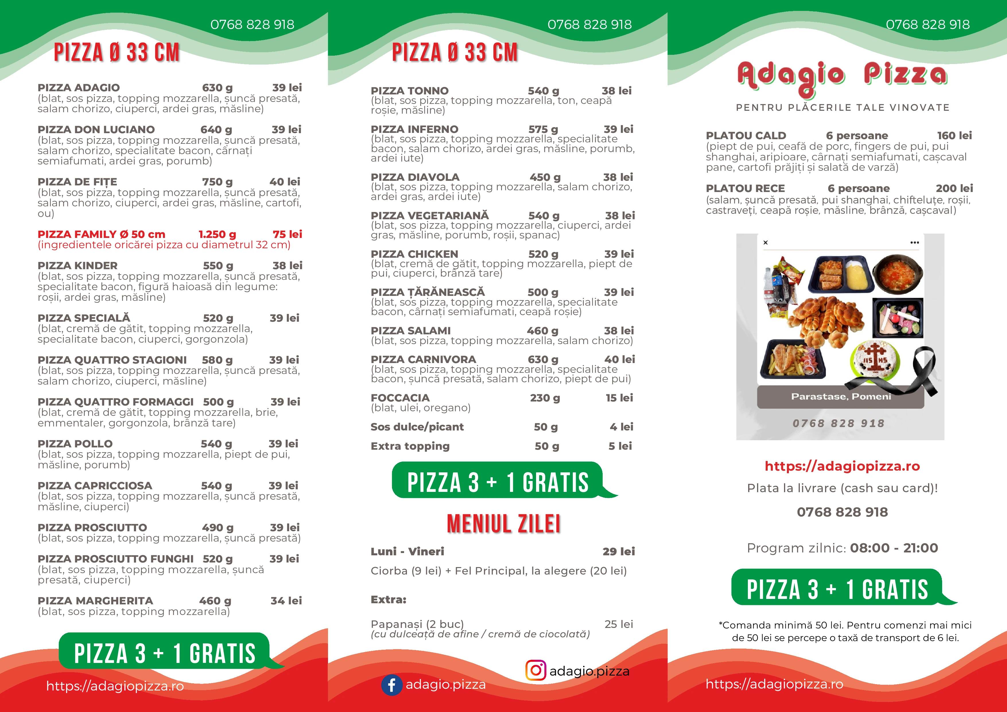 Meniu Adagio Mai 2025 fata